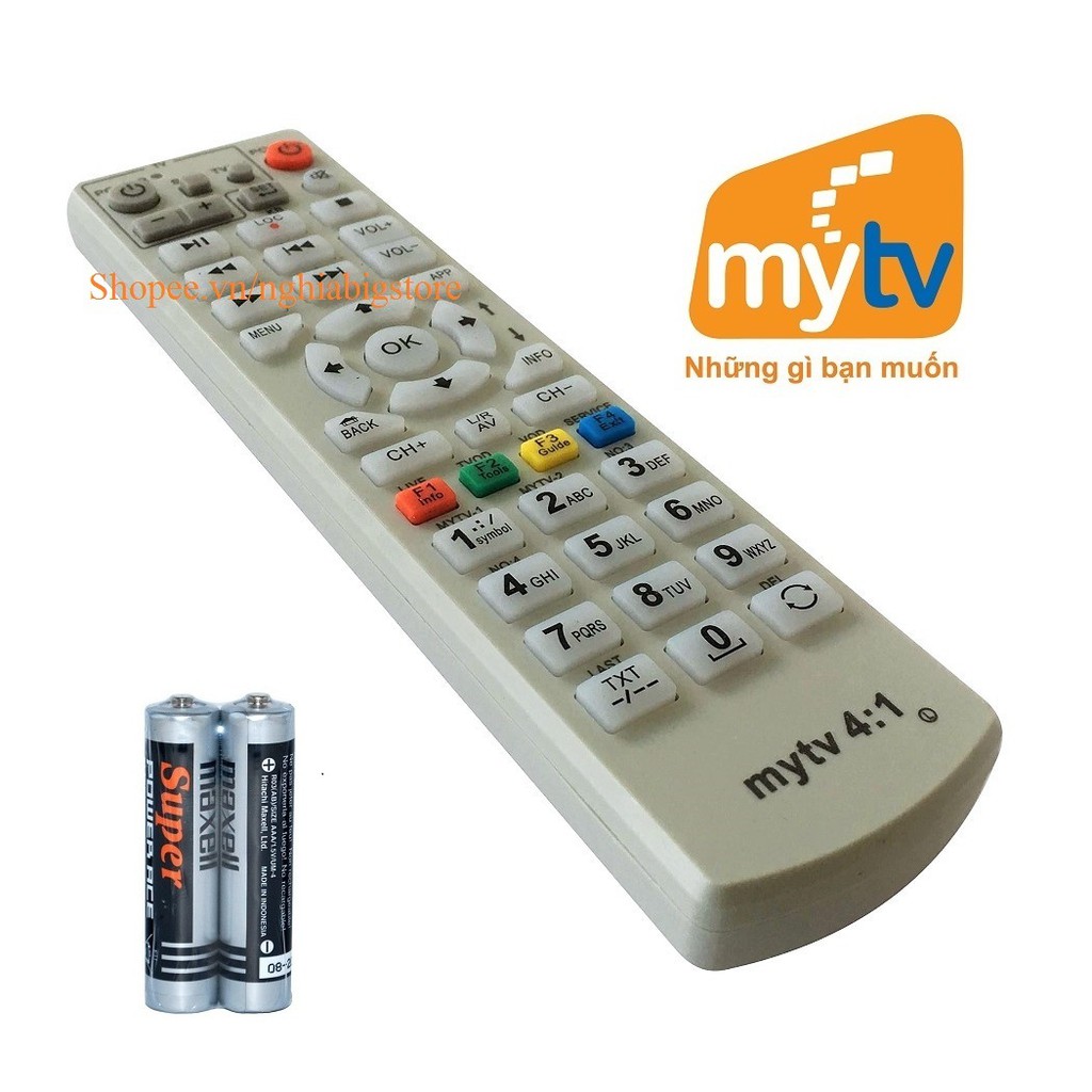 Remote Điều Khiển TV MYTV Hộp Set Top Box VNPT (Kèm Pin AAA Maxell)