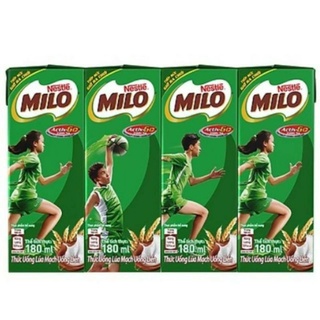  Sữa Milo có đường  Ít đường 180ml lốc 4 hộp 