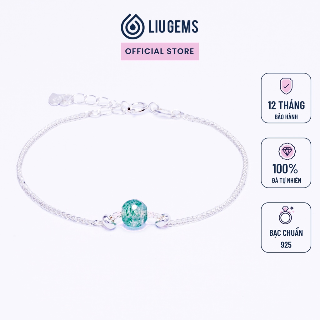 Vòng Tay Bạc Nữ Liugems Kết Hợp Hạt Đá Phong Thuỷ Handmade Mix Charm Bi Mini Size Nhỏ Tinh Tế