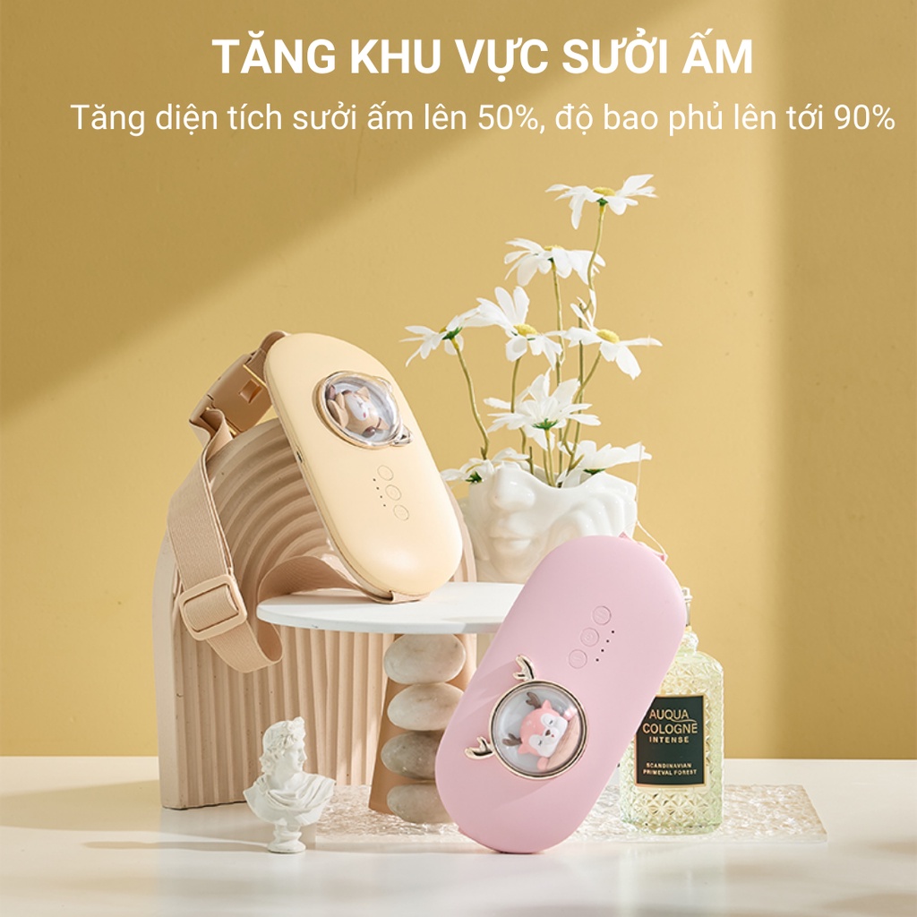 Đai Chườm Nóng Bụng Kinh FAN HOME, Máy Làm Ấm Bụng Kinh, Đai Làm Ấm Giảm Đau Bụng Kinh- Rung Massage Làm Nóng Nhanh