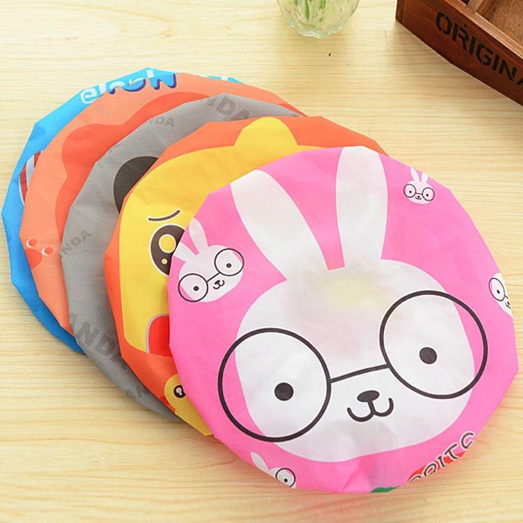 Mũ tắm trùm đầu hoạt hình làm khô tóc siêu dễ thương siêu tiện lợi K68