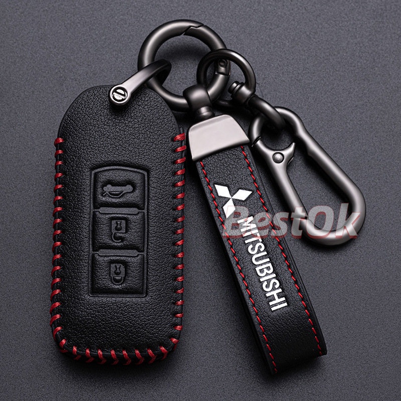 Bao Da Chìa Khoá Mitsubishi Xpander, Outlander, Triton, Attrage, Mirage, Pajero Sport handmade Da Thật 003