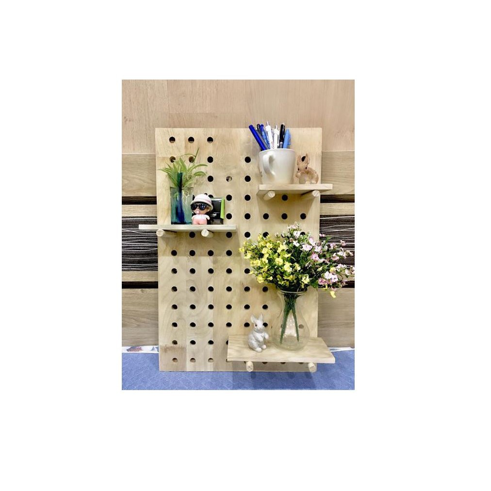 [ Ảnh thật tự chụp ] Bảng gỗ treo tường  đa năng - Kệ gỗ trang trí - Bảng PEGBOARD