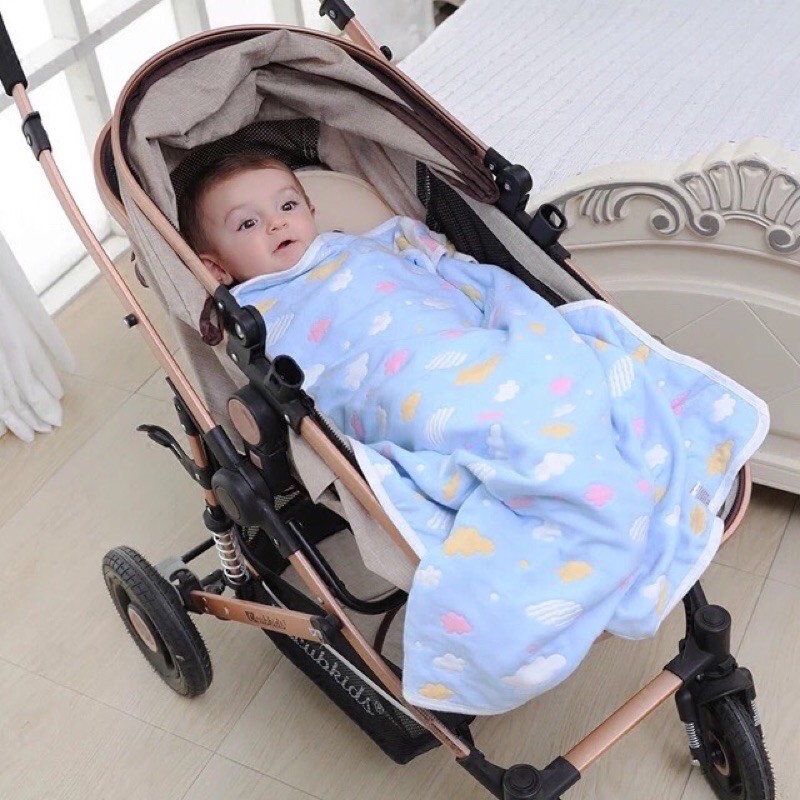 Chăn ủ xô khăn tắm sợi tre aiden 6 lớp có mũ