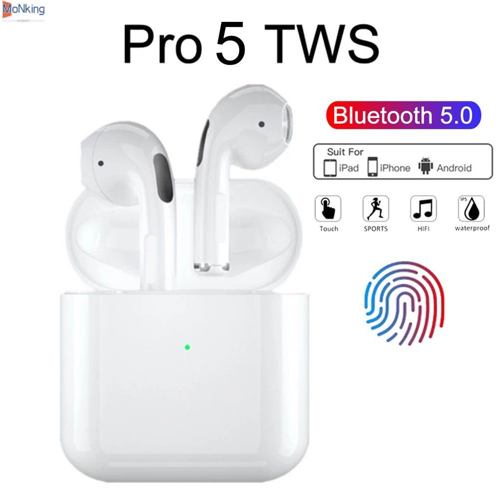 Ban Đầu PRO5 TWS Bluetooth Mini Haedset Tai Nghe Tai Nghe Nhét Tai Không Dây-Tai Stereo Tay Gọi Tai Nghe PRO 5 PK PRO 4 Tai Nghe Nhét Tai ^ MK ^
