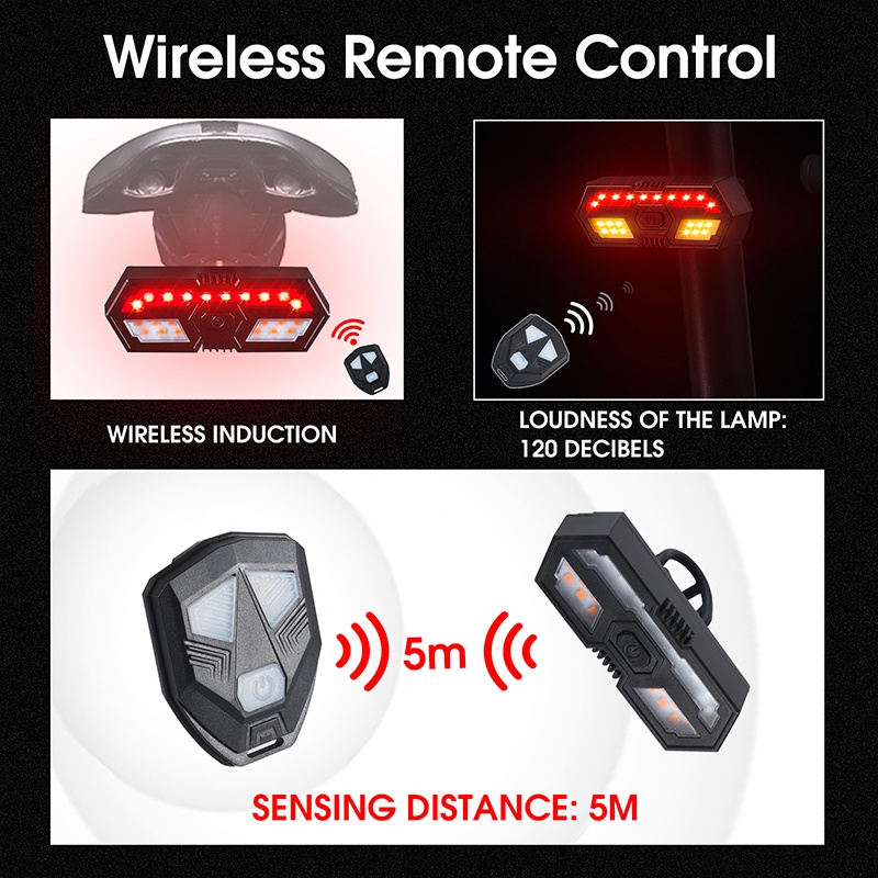 Đèn xi nhan West Biking gắn đuôi xe đạp sạc USB tiện dụng