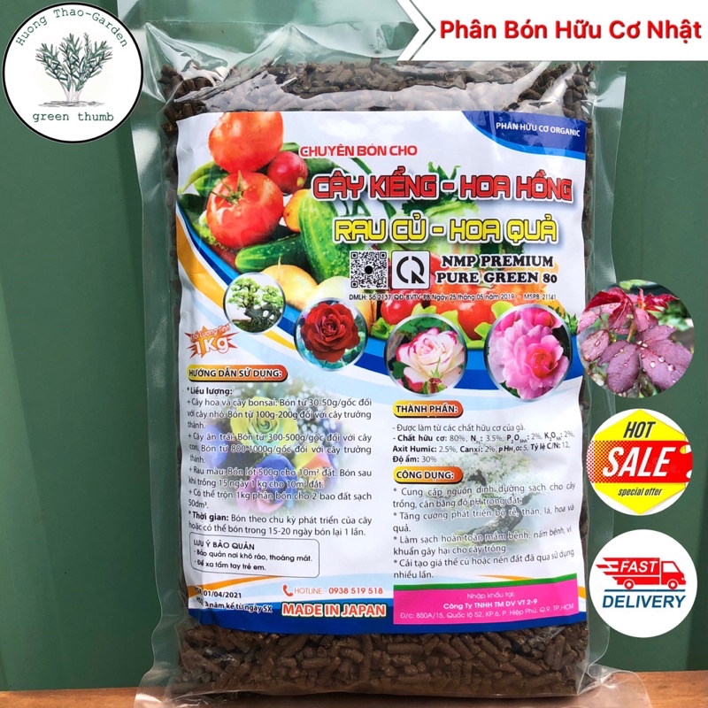 Phân Bón Hữu Cơ Nhật-Chuyên Dùng Cho Hoa Hồng-Cây Kiểng-Rau Củ Quả- Túi 1kg