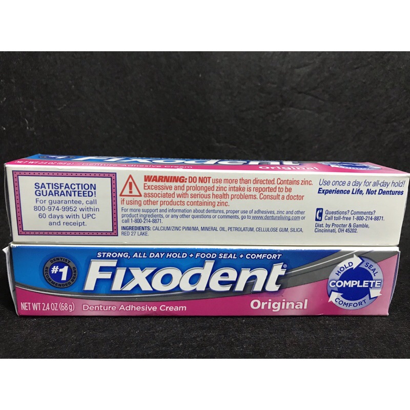 2 tuýt keo dán hàm giả Fixodent Mỹ 68g