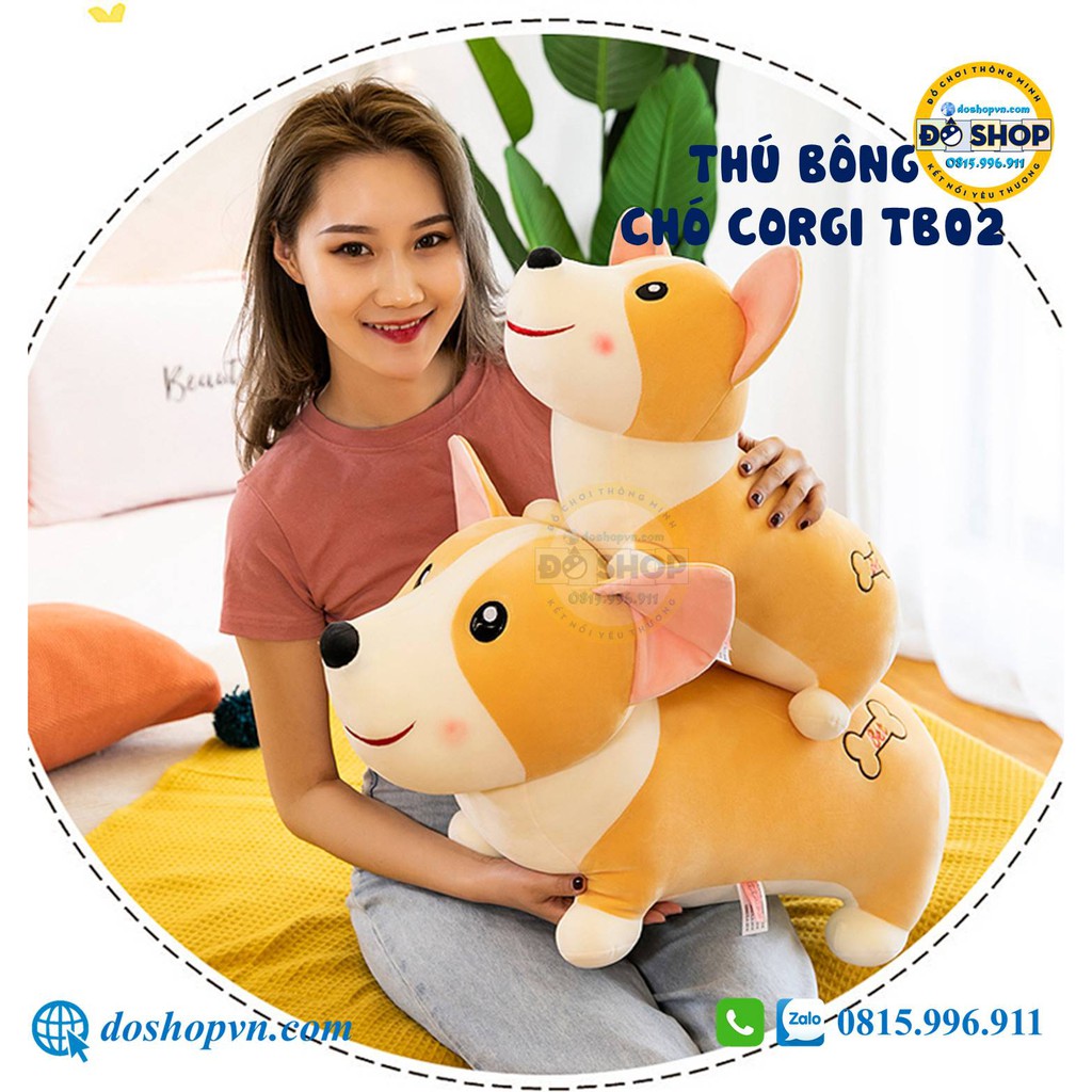 Thú Nhồi Bông Chú Chó Corgi Đáng Yêu Loại Xịn Cao Cấp - Đô Shop