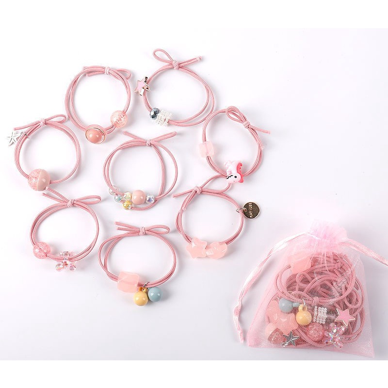 Set 3 dây cột tóc, buộc tóc đính hạt dễ thương xinh đẹp phong cách PK047