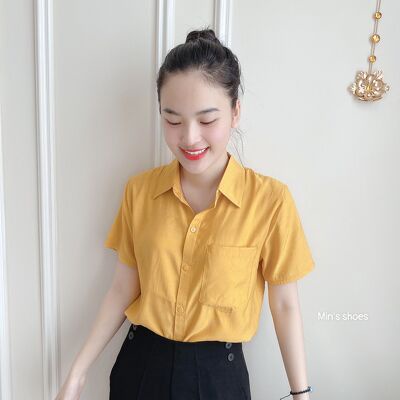 Min's Shoes - Áo Sơ Mi Nữ Đũi Lụa Hàn Mát Mịm Áo 385
