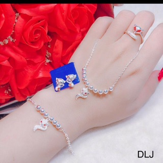 bộ hồ ly mắt đỏ bạc cho khách hàng không lấy lắc tay