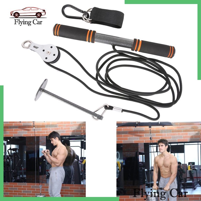 [giá giới hạn] Fitness Pulley Cable System DIY Kit- Loading Pin Weights Stand Lifting Rope Hook