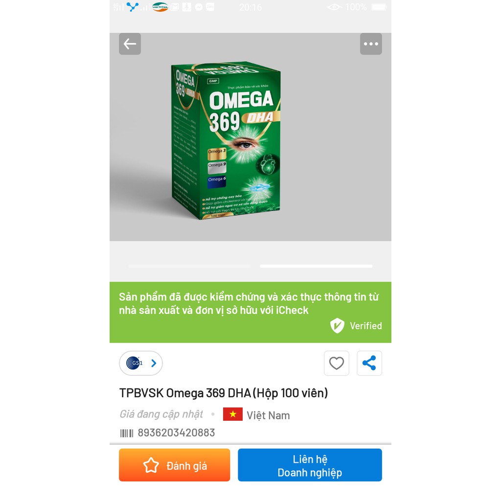 Viên uống dầu gấc Omega 369 DHA - Bổ sung dầu gấc, omega, DHA giúp sáng mắt, khỏe tim mạch, tăng cường trí nhớ - 100v