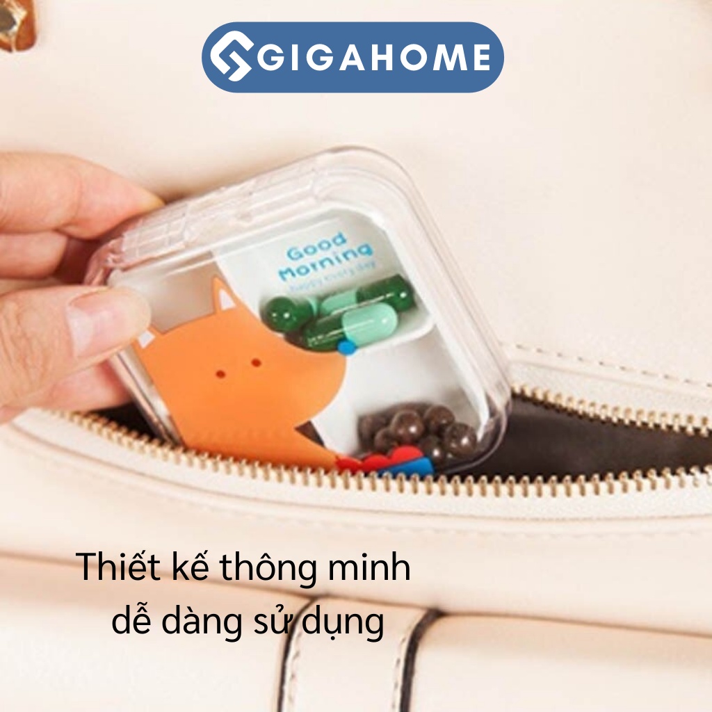 Hộp Đựng Thuốc GIGAHOME 4 Ngăn Tiện Lợi, Mang Đi Khắp Nơi 8851
