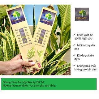 Nhang Ngải Cứu Thiên nhiên TÂM AN_100% Ngải Cứu, hộp 96 cây/29cm
