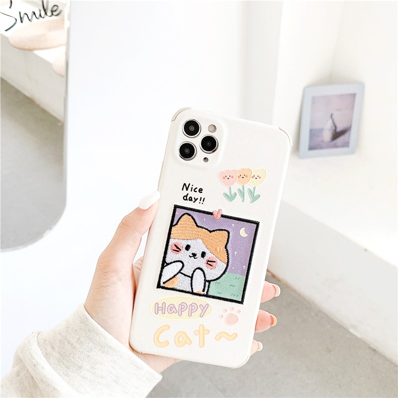 Ốp lưng iphone Pet Cute thêu viền chống va đập 5/5s/6/6plus/6s/6splus/7/7plus/8/8plus/x/xr/xs/11/12/pro/max/plus/promax | BigBuy360 - bigbuy360.vn