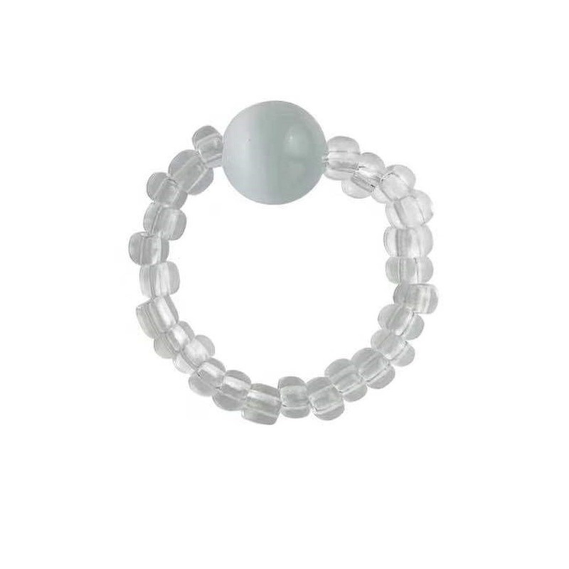 Nhẫn Nhựa Acrylic Trong Suốt Đính Đá Opal Hình Trái Tim Thời Trang Dành Cho Nữ