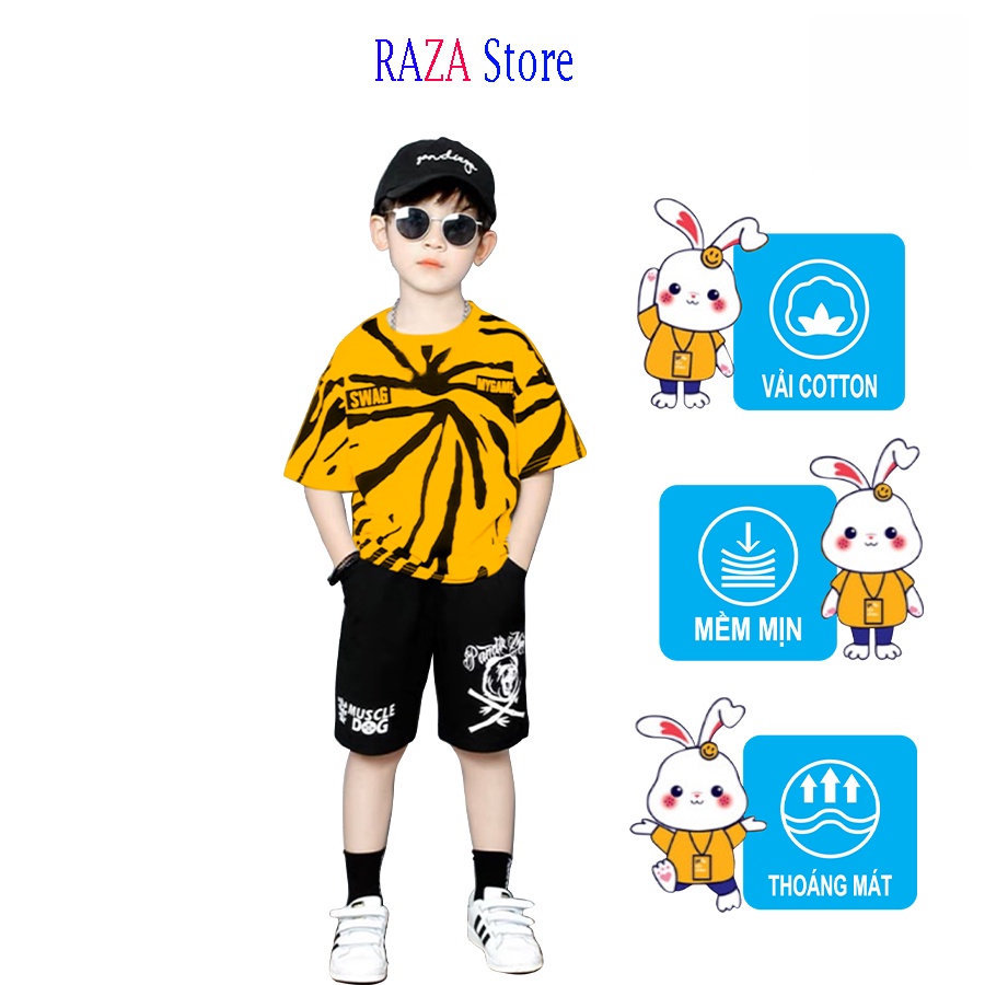 Bộ hè bé trai,Đồ bộ bé trai RAZA Store chất liệu cotton cao cấp sợi thoáng mát cho bé từ 15kg đến 46kg RZM28