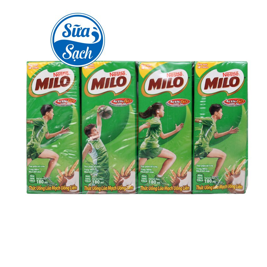 [GIÁ TỐT] Lốc 4 hộp Thức Uống Lúa Mạch Milo Hộp 180ml/115ml