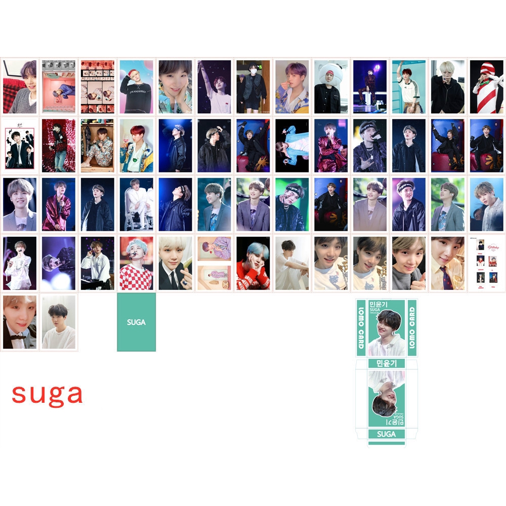 Ready stock 54PCS/set KPOP BTS Paper Lomo Card World Collective Photo Cards Group