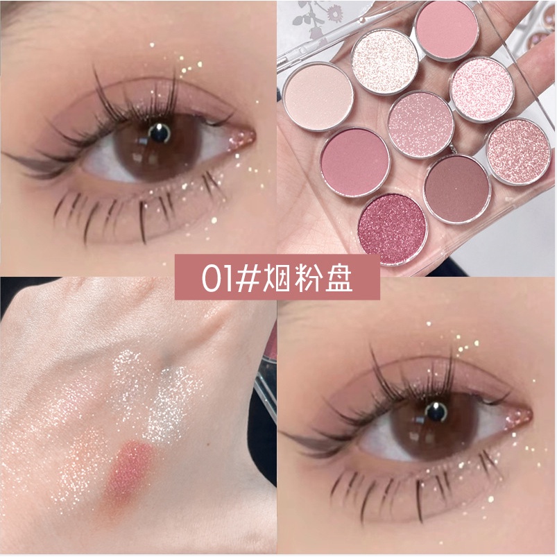 Bảng Phấn Mắt Kakashow 9 Màu Lì Và Ánh Ngọc Trai Kết Hợp Trang Điểm Mắt Khói Cho Người Mới Bắt