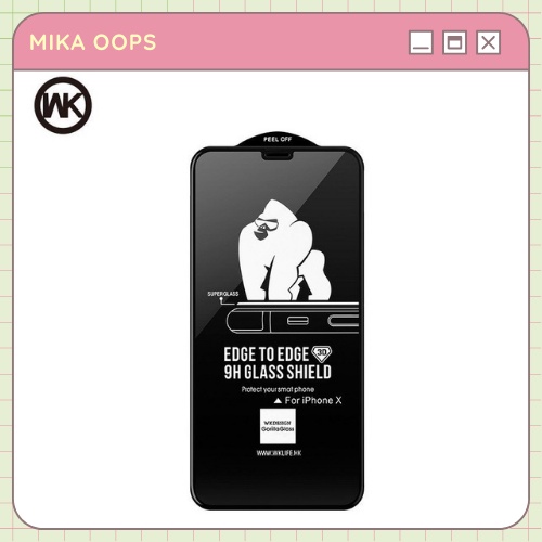 Kính Cường Lực iPhone King Kong WK TẶNG MIẾNG LAU Full Màn Hình từ IP 6/6s đến 13 Pro Max - MIKA OOPS