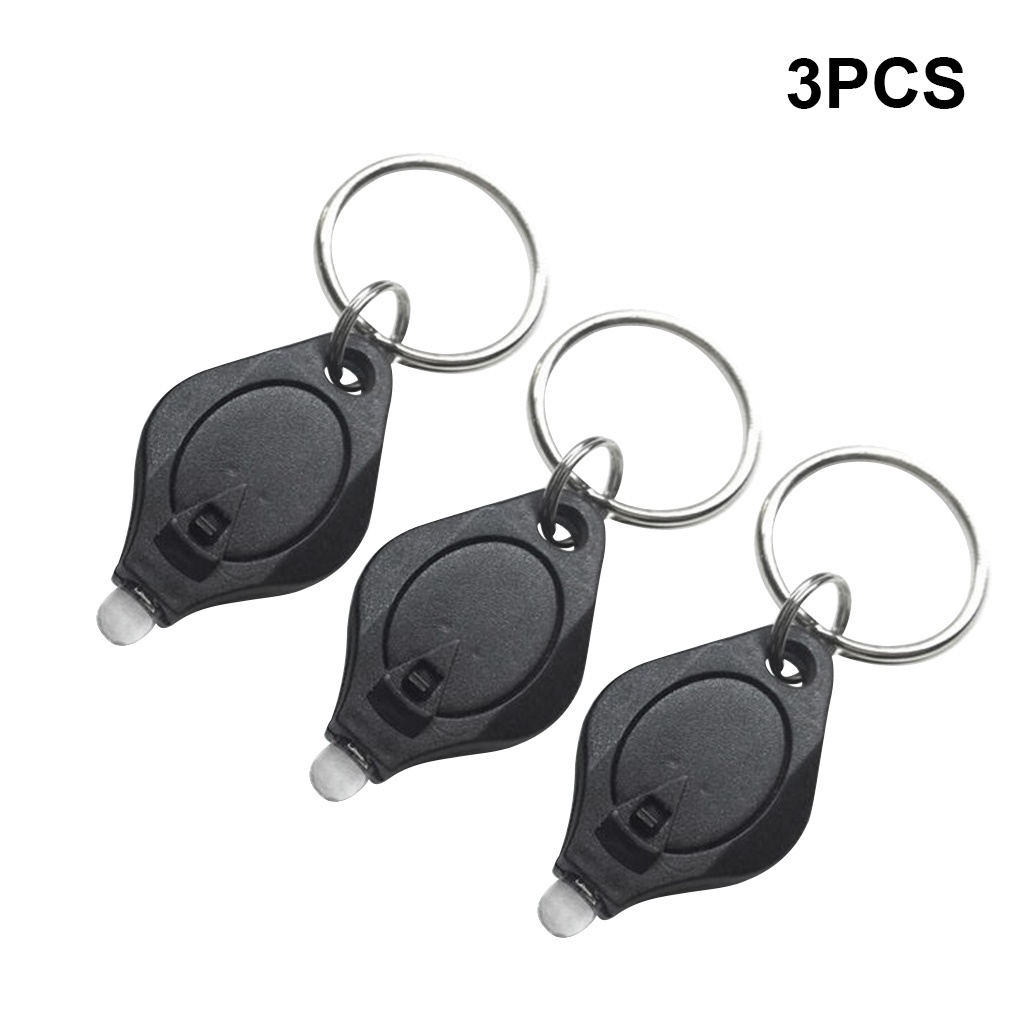 Runbu-3pcs Mini LED Flashlight Purple Light UV Torch Keychain Lamp Pocket Key Ring Torch