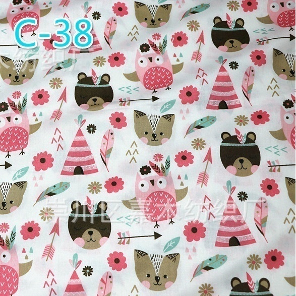 Vải cotton 50 * 160cm in họa tiết hoạt hình dễ thương dùng làm đồ thủ công diy