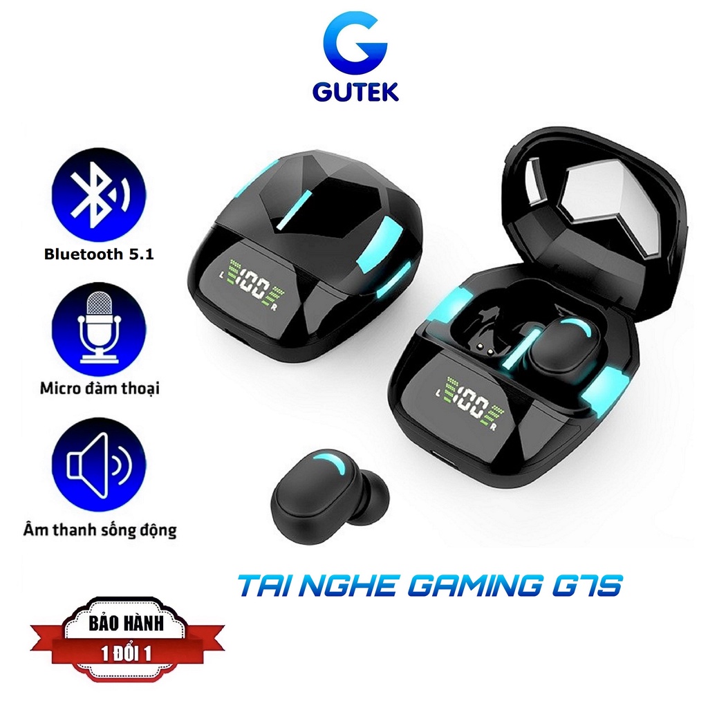 Tai nghe gaming bluetooth nhét tai không dây chơi game bỏ trễ âm tiếng ồn âm trầm chất lượng – G7S