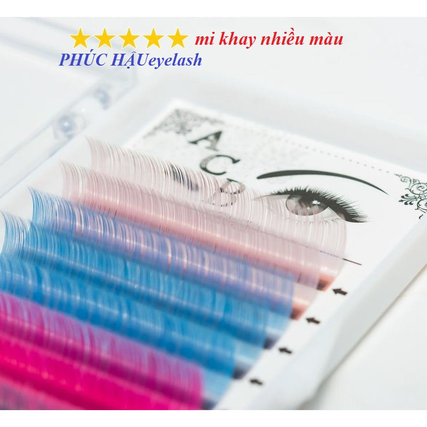 Mi màu acb, mi khay nhiều màu,cam kết không có mi con,bắt keo cực tốt