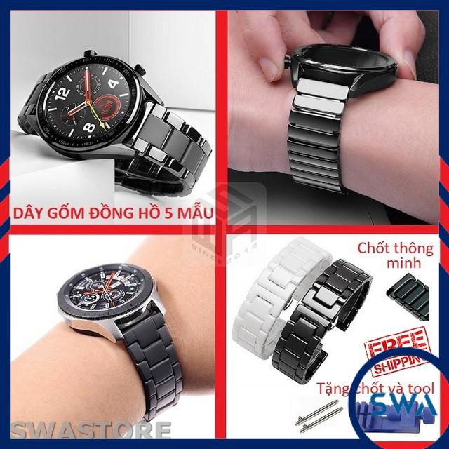 Dây Ceramic khóa thông minh, dây gốm đồng hồ galaxy watch 3 4, tichwatch, huawei watch gt2 gt3, ZTE, garmin