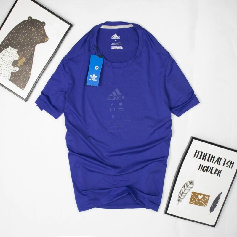 Áo thun nam trơn màu Adidas 2 logo nhiều màu phong cách thể thao năng động.