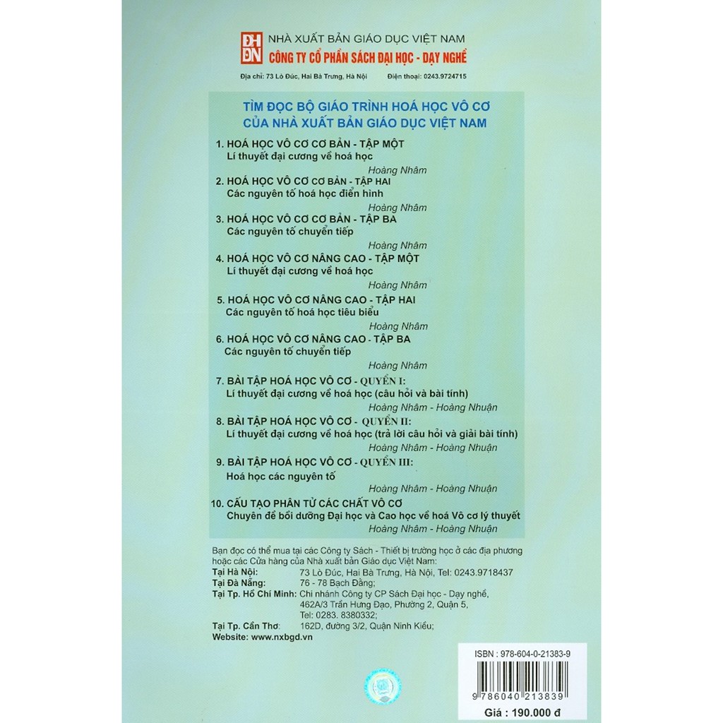 Sách - Bài Tập Hóa Học Vô Cơ - Quyển III: Hóa Học Các Nguyên Tố
