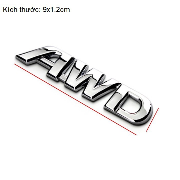 Sản phẩm Decal tem chữ AWD inox dán ô tô: Mã sản phẩm G40108 ..
