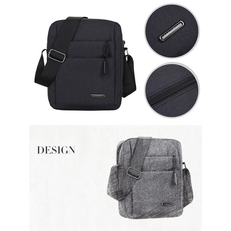 Túi đeo chéo nam thời trang cao cấp, túi đeo nhiều lớp có dây kéo T44