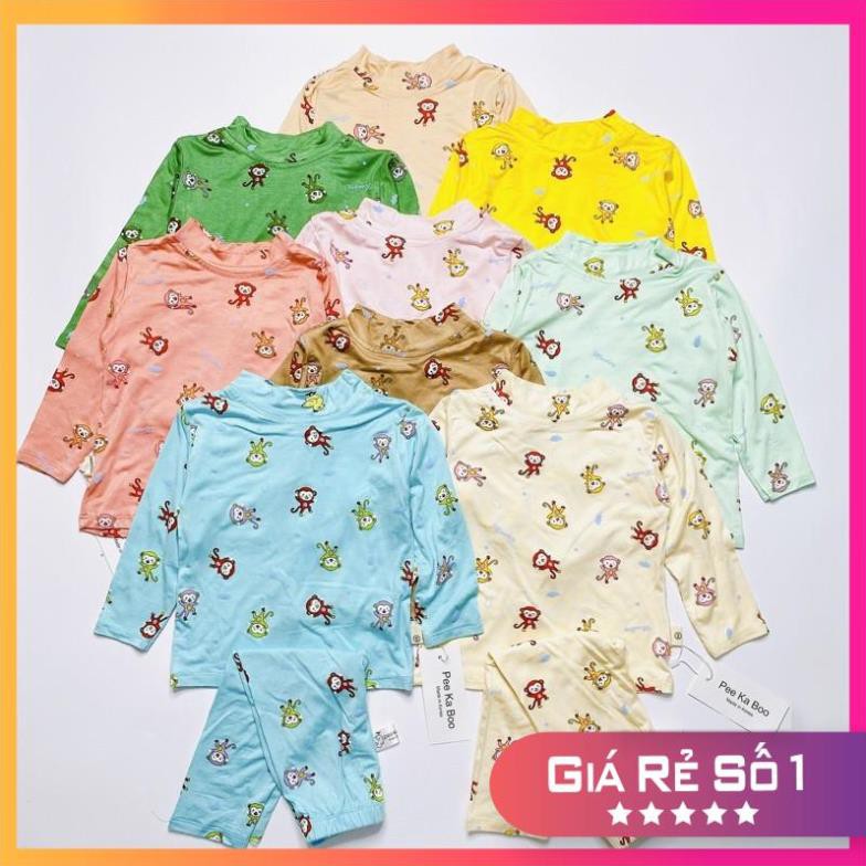 Bộ thun cotton lạnh họa tiết gấu cổ 3 phân cho bé 1-5 tuổi❤️ chất thun bún mềm mịn❤️