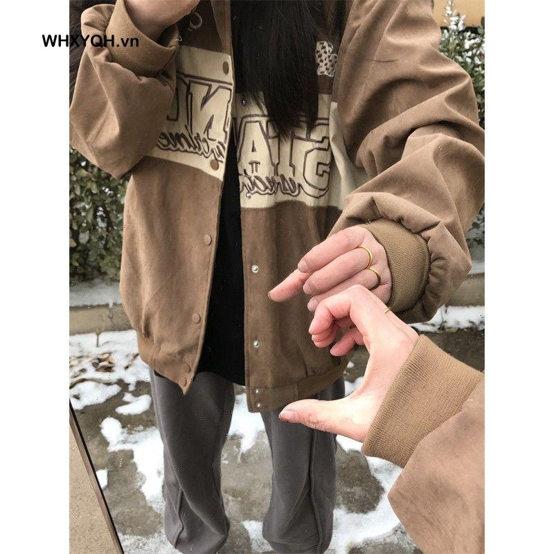Áo Khoác Bóng Chày Plus Size Phong Cách Đường Phố Mỹ Cho Cặp Đôi