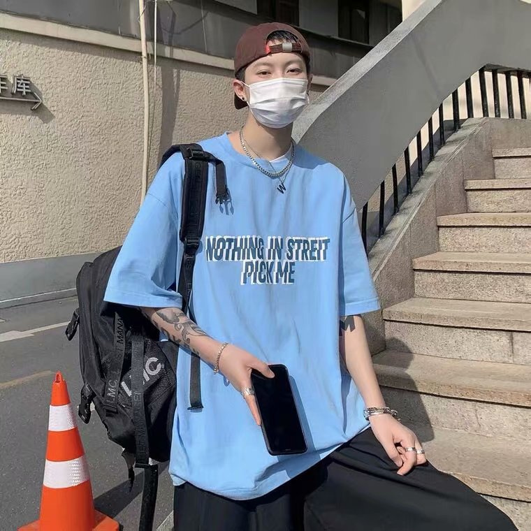 Áo Thun Nam Ngắn Tay Cổ Tròn Thời Trang Hàn 4 Màu Tuỳ Chọn Size M-5Xl