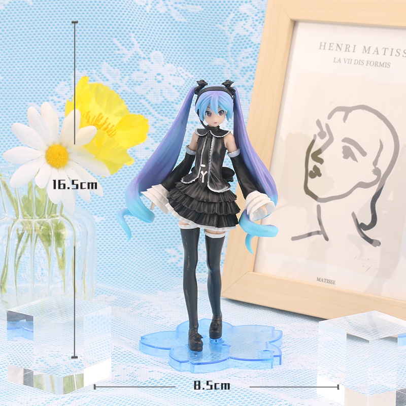 Mô hình ca sĩ ảo Hatsune Miku bằng PVC hai mặt dành cho trang trí bánh kem