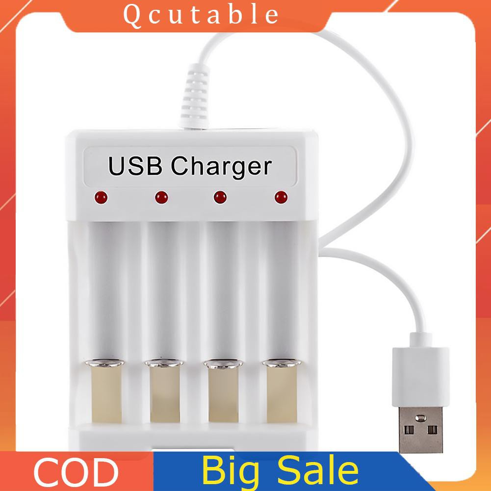 Bộ sạc pin USB thông minh 4 khe gắn tiện lợi