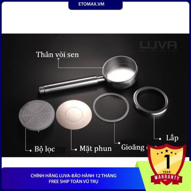 [Tăng áp 400%-Free ship] Vòi sen tăng áp LUVA VS3 - Chính hãng,tăng cường áp lực nước 400%