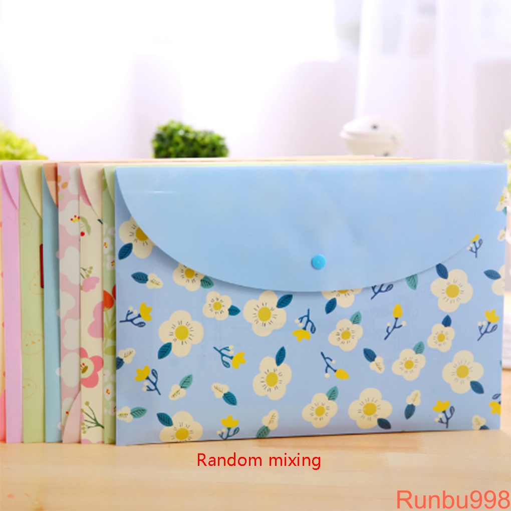 Floral Rabbit Patterns A4 PVC Waterproof File Envelope Storage Bags Organizer School Supplies