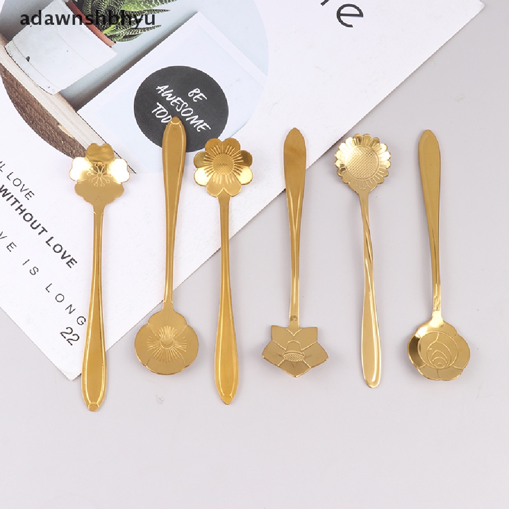 Muỗng Cà Phê Bằng Thép Không Gỉ Hình Hoa Cổ Điển