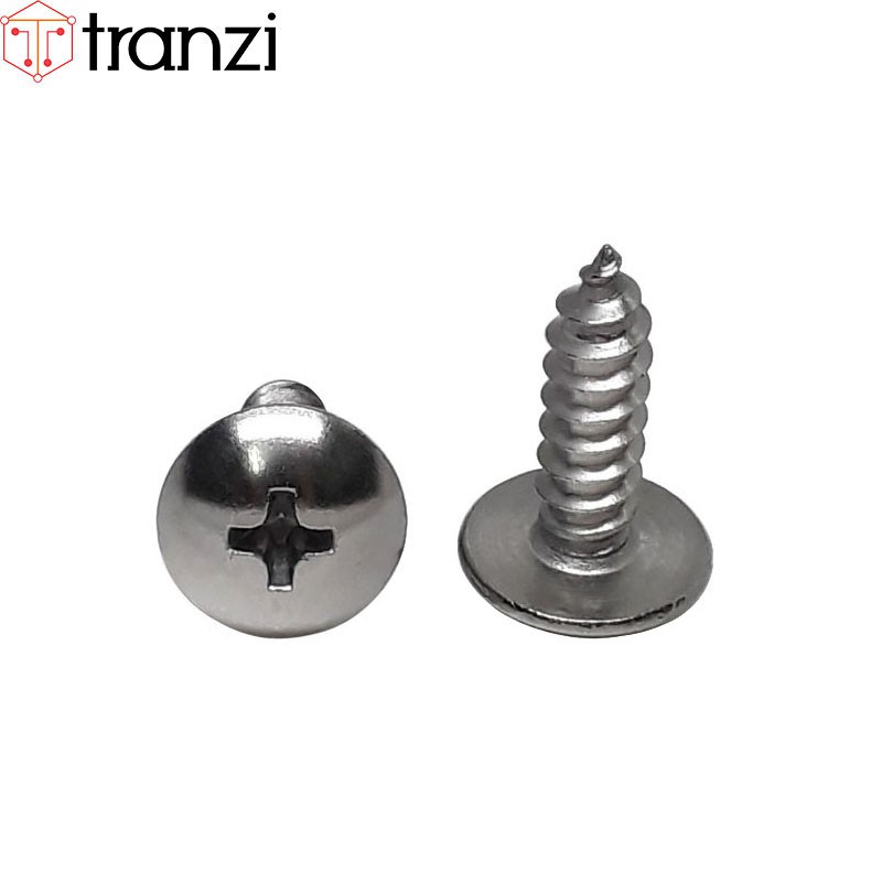 Vít bake đầu dù đuôi nhọn ren thô inox 304 M5x16 - túi 10 cái