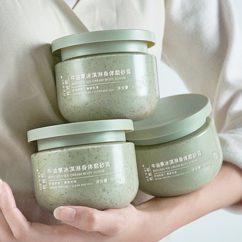 Tẩy tế bào chết có hạt HEYXI - Tẩy da chết Quả Bơ mềm mịn da AVOCADO ICE CREAM BODY SCRUB MASK HEYXI