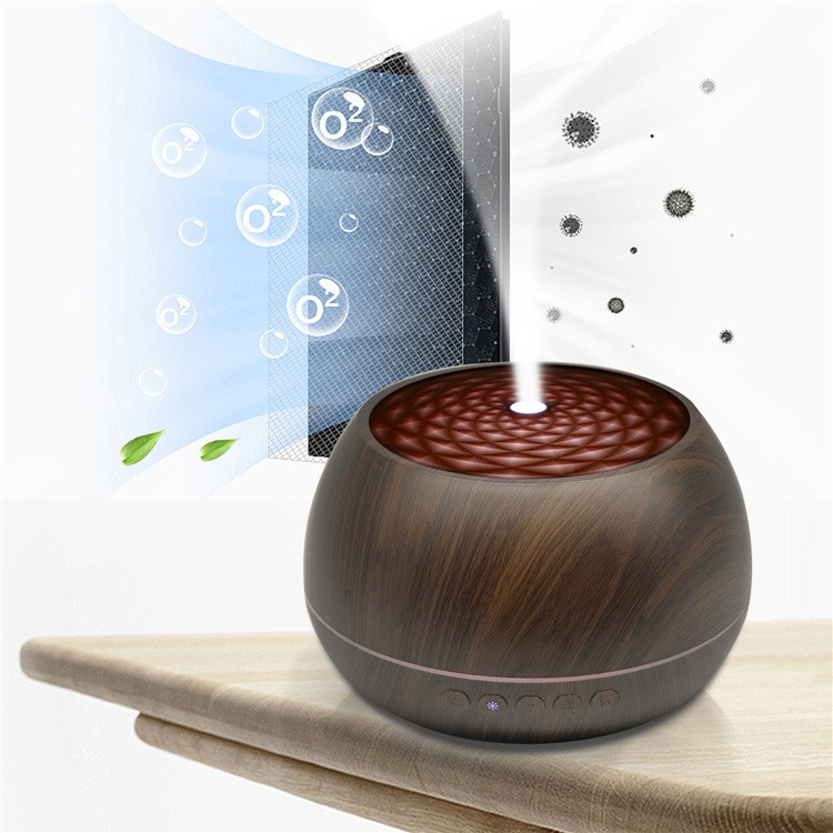 Máy xông tinh dầu , Phun sương khuếch tán tinh dầu Trụ tròn 1000ml Có Tích Hợp LOA BLUETOOTH ,đèn LED, remote tiện lợi