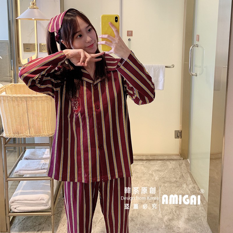 Bộ Đồ Ngủ  Bộ Đồ Mặc Ở Nhà / Trường Học harry potter Huy Hiệu Ma Thuật spao co-Brand Cho Cặp Đôi