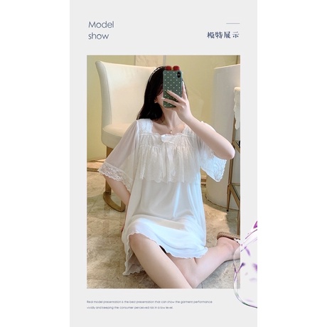 Đầm ngủ lụa phối ren sexy, sang trọng