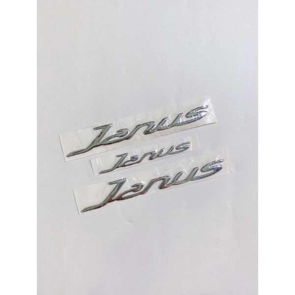 Bộ tem xe Janus chữ nổi dẻo dán trang trí xe, có sẵn keo tiện dụng